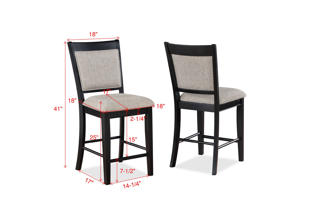 Fulton Light Gray Counter Height Chair, Set of 2 from Crown Mark - Luna Furniture
