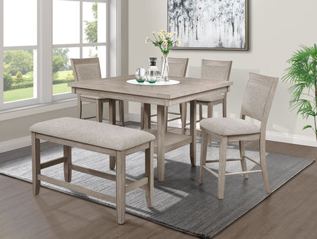 Fulton White Oak Counter Height Dining Bench from Crown Mark - Luna Furniture