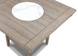 Fulton White Oak Counter Height Dining Table with Lazy Susan from Crown Mark - Luna Furniture