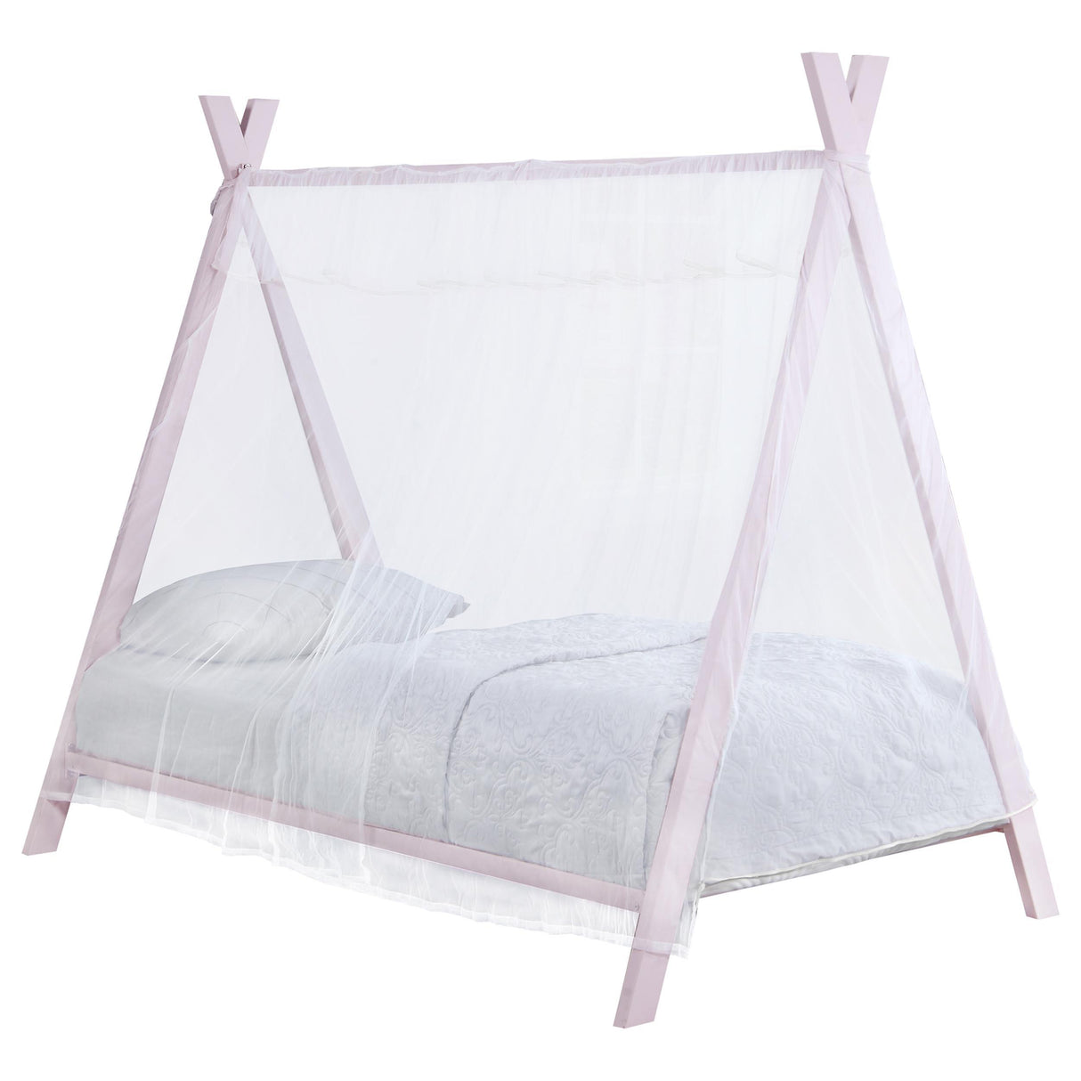 Fultonville Pink Metal Twin Tent Bed with 7-inch Mattress from Coaster - Luna Furniture
