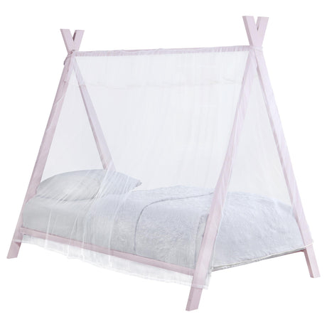 Fultonville Pink Metal Twin Tent Bed with 7-inch Mattress from Coaster - Luna Furniture
