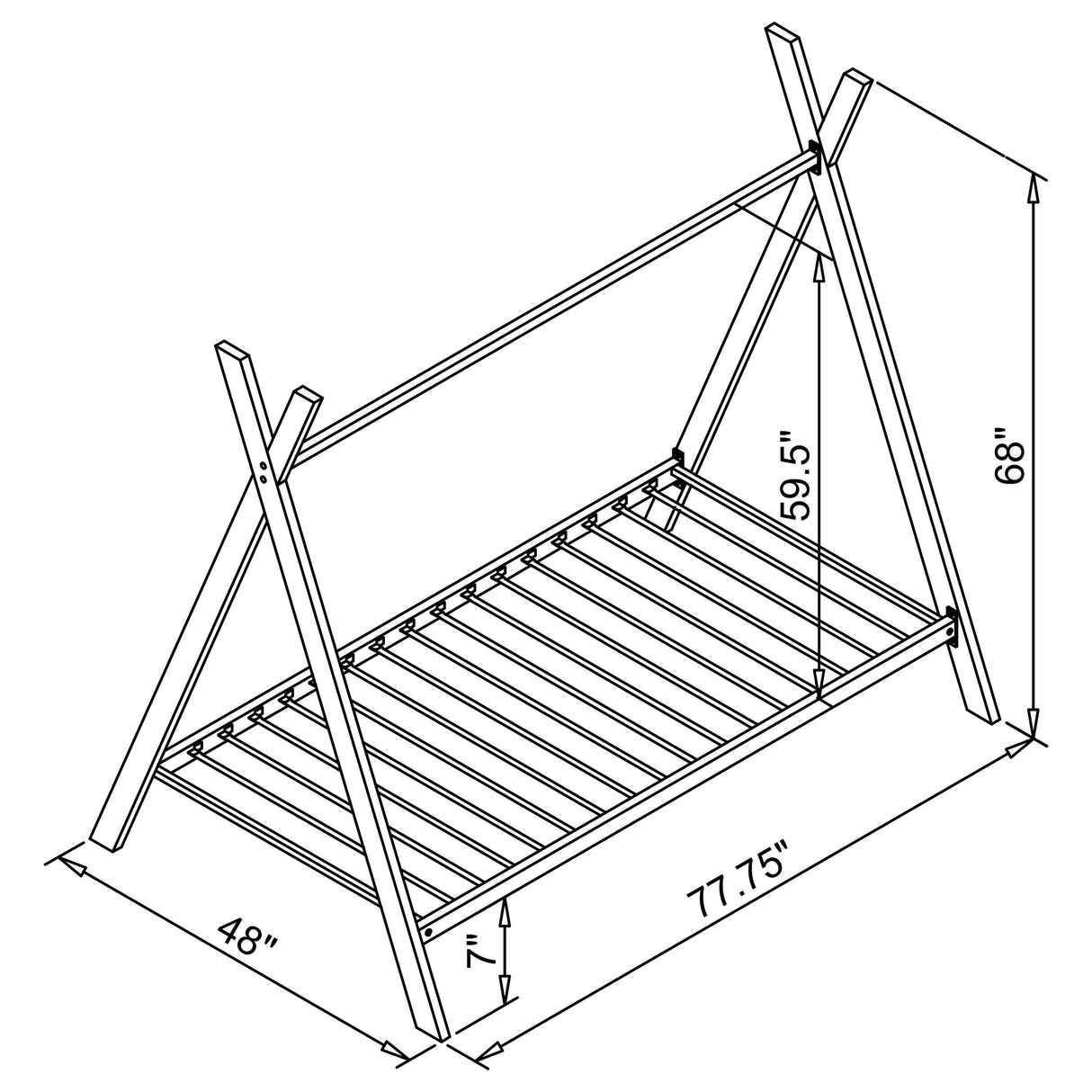 Fultonville Pink Metal Twin Tent Bed with 7-inch Mattress from Coaster - Luna Furniture