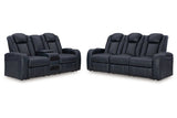 Fyne-Dyme Sapphire Power Reclining Living Room Set from Ashley - Luna Furniture