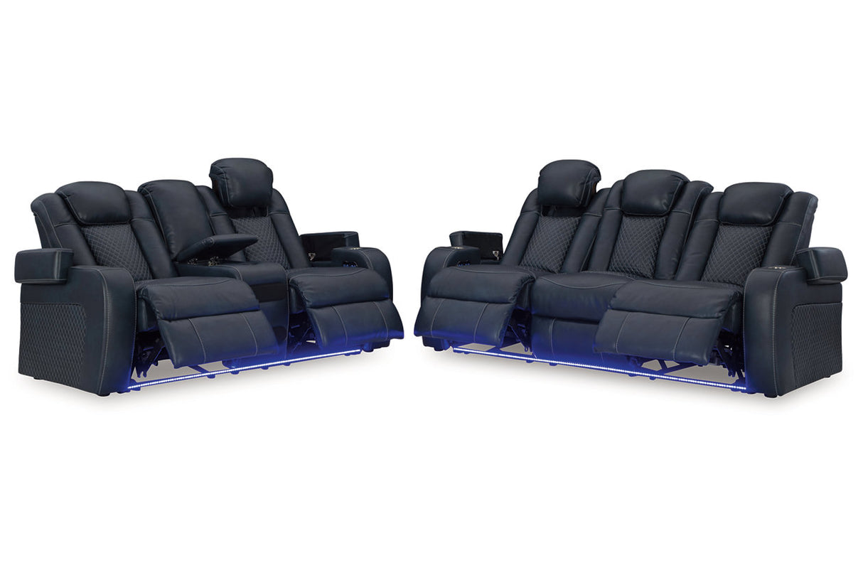 Fyne-Dyme Sapphire Power Reclining Living Room Set from Ashley - Luna Furniture