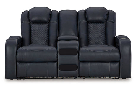Fyne-Dyme Sapphire Power Reclining Sofa, Loveseat and Recliner from Ashley - Luna Furniture