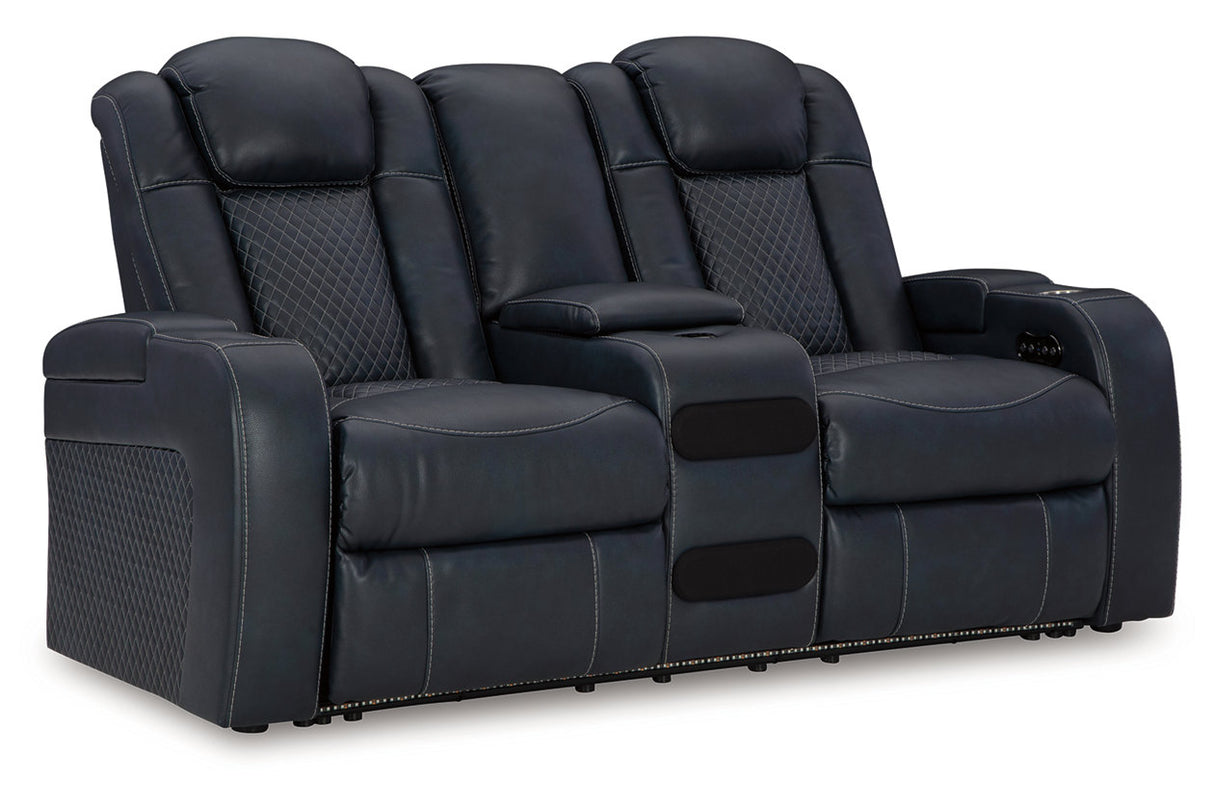 Fyne-Dyme Sapphire Power Reclining Sofa, Loveseat and Recliner from Ashley - Luna Furniture