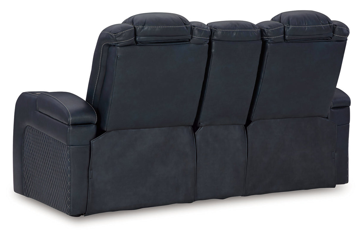 Fyne-Dyme Sapphire Power Reclining Sofa, Loveseat and Recliner from Ashley - Luna Furniture