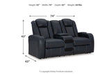 Fyne-Dyme Sapphire Power Reclining Sofa, Loveseat and Recliner from Ashley - Luna Furniture
