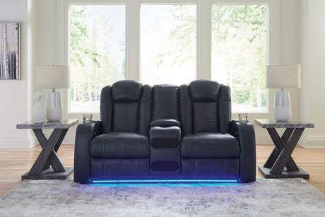 Fyne-Dyme Sapphire Power Reclining Sofa, Loveseat and Recliner from Ashley - Luna Furniture