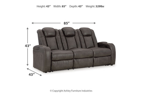 Fyne-Dyme Shadow Power Reclining Sofa, Loveseat and Recliner from Ashley - Luna Furniture