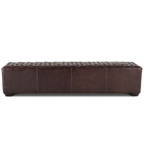 D'Orsay 79" Upholstered Bench in Brown Leather from Home Trends & Design - Luna Furniture