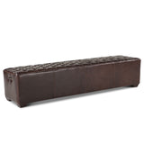 D'Orsay 79" Upholstered Bench in Brown Leather from Home Trends & Design - Luna Furniture