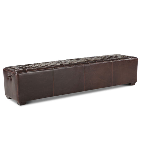 D'Orsay 79" Upholstered Bench in Brown Leather from Home Trends & Design - Luna Furniture