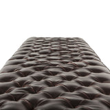 D'Orsay 79" Upholstered Bench in Brown Leather from Home Trends & Design - Luna Furniture
