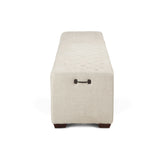D'Orsay 79" Upholstered Bench in Beige Linen from Home Trends & Design - Luna Furniture