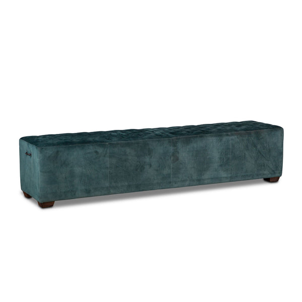 D'Orsay Green Velvet 79" Upholstered Bench