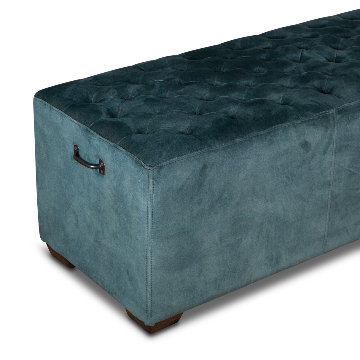D'Orsay Green Velvet 79" Upholstered Bench