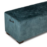 D'Orsay Green Velvet 79" Upholstered Bench