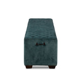 D'Orsay Green Velvet 79" Upholstered Bench