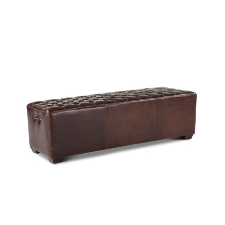D'Orsay 59" Upholstered Bench in Brown Leather from Home Trends & Design - Luna Furniture