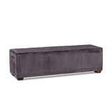D'Orsay 59" Upholstered Bench in Asphalt Velvet from Home Trends & Design - Luna Furniture