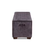 D'Orsay 59" Upholstered Bench in Asphalt Velvet from Home Trends & Design - Luna Furniture