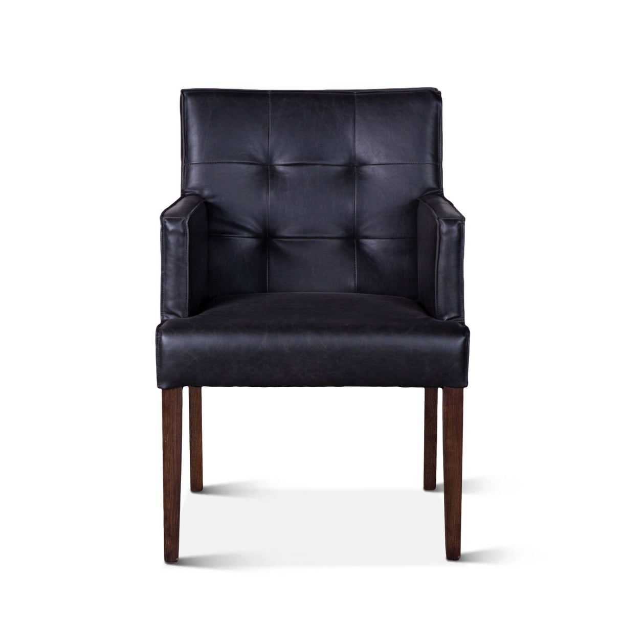 Madison 24" Dining Armchair in Black Eco Leather with Dark Legs from Home Trends & Design - Luna Furniture