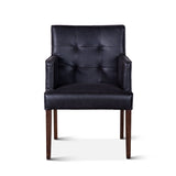 Madison 24" Dining Armchair in Black Eco Leather with Dark Legs from Home Trends & Design - Luna Furniture