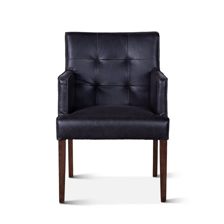 Madison 24" Dining Armchair in Black Eco Leather with Dark Legs from Home Trends & Design - Luna Furniture