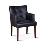 Madison 24" Dining Armchair in Black Eco Leather with Dark Legs from Home Trends & Design - Luna Furniture