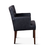 Madison 24" Dining Armchair in Black Eco Leather with Dark Legs from Home Trends & Design - Luna Furniture