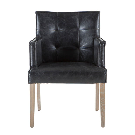 Madison 24" Dining Armchair in Black Eco Leather with Light Legs from Home Trends & Design - Luna Furniture
