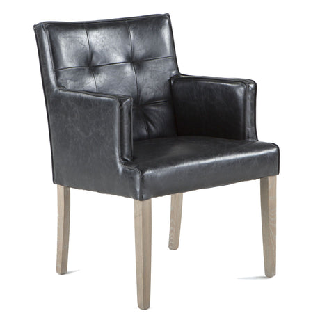Madison 24" Dining Armchair in Black Eco Leather with Light Legs from Home Trends & Design - Luna Furniture