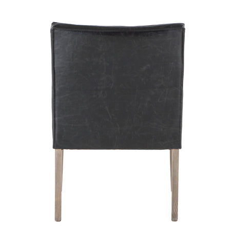 Madison 24" Dining Armchair in Black Eco Leather with Light Legs from Home Trends & Design - Luna Furniture