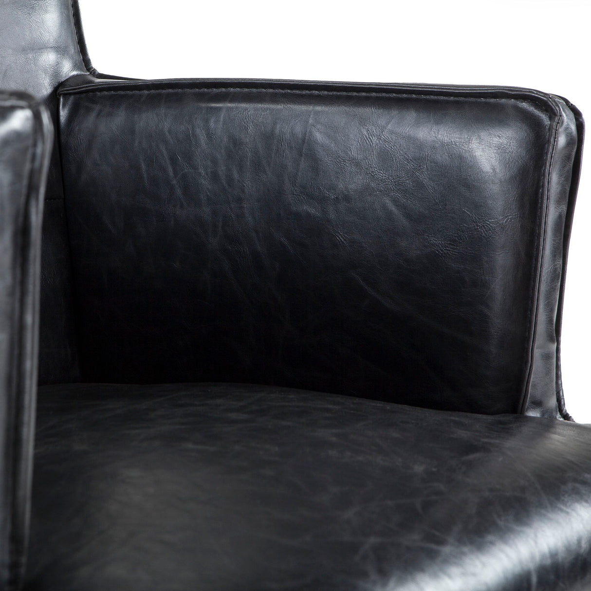 Madison 24" Dining Armchair in Black Eco Leather with Light Legs from Home Trends & Design - Luna Furniture