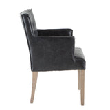 Madison 24" Dining Armchair in Black Eco Leather with Light Legs from Home Trends & Design - Luna Furniture