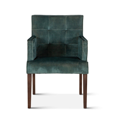 Madison 24" Dining Armchair in Green Velvet with Dark Legs from Home Trends & Design - Luna Furniture