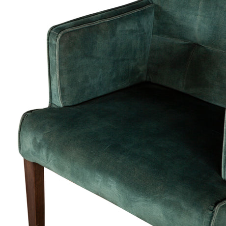 Madison 24" Dining Armchair in Green Velvet with Dark Legs from Home Trends & Design - Luna Furniture
