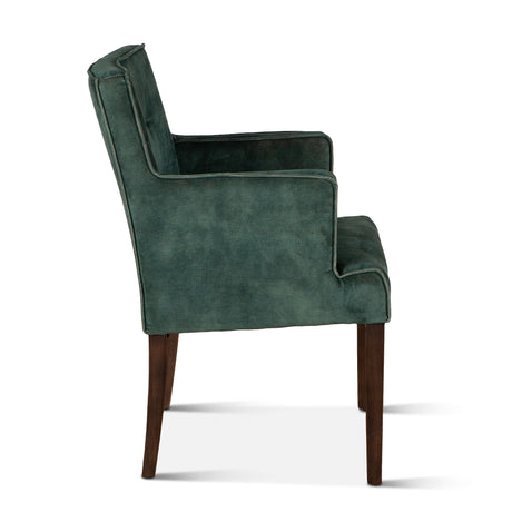 Madison 24" Dining Armchair in Green Velvet with Dark Legs from Home Trends & Design - Luna Furniture