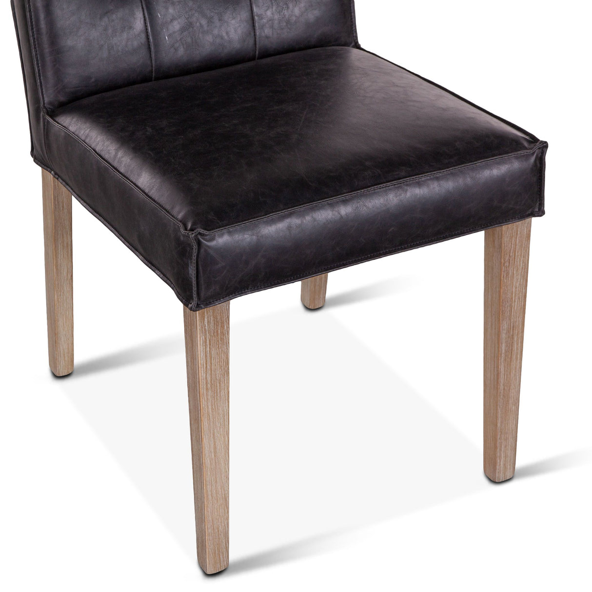 Madison 18" Dining Chair in Black Eco Leather with Light Legs, Set of 2 from Home Trends & Design - Luna Furniture