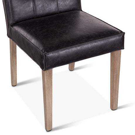 Madison 18" Dining Chair in Black Eco Leather with Light Legs, Set of 2 from Home Trends & Design - Luna Furniture