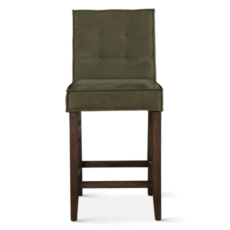 Madison Counter Chair in Green Eco Suede with Dark Legs from Home Trends & Design - Luna Furniture