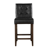 Madison Counter Chair in Black Leather with Dark Legs from Home Trends & Design - Luna Furniture
