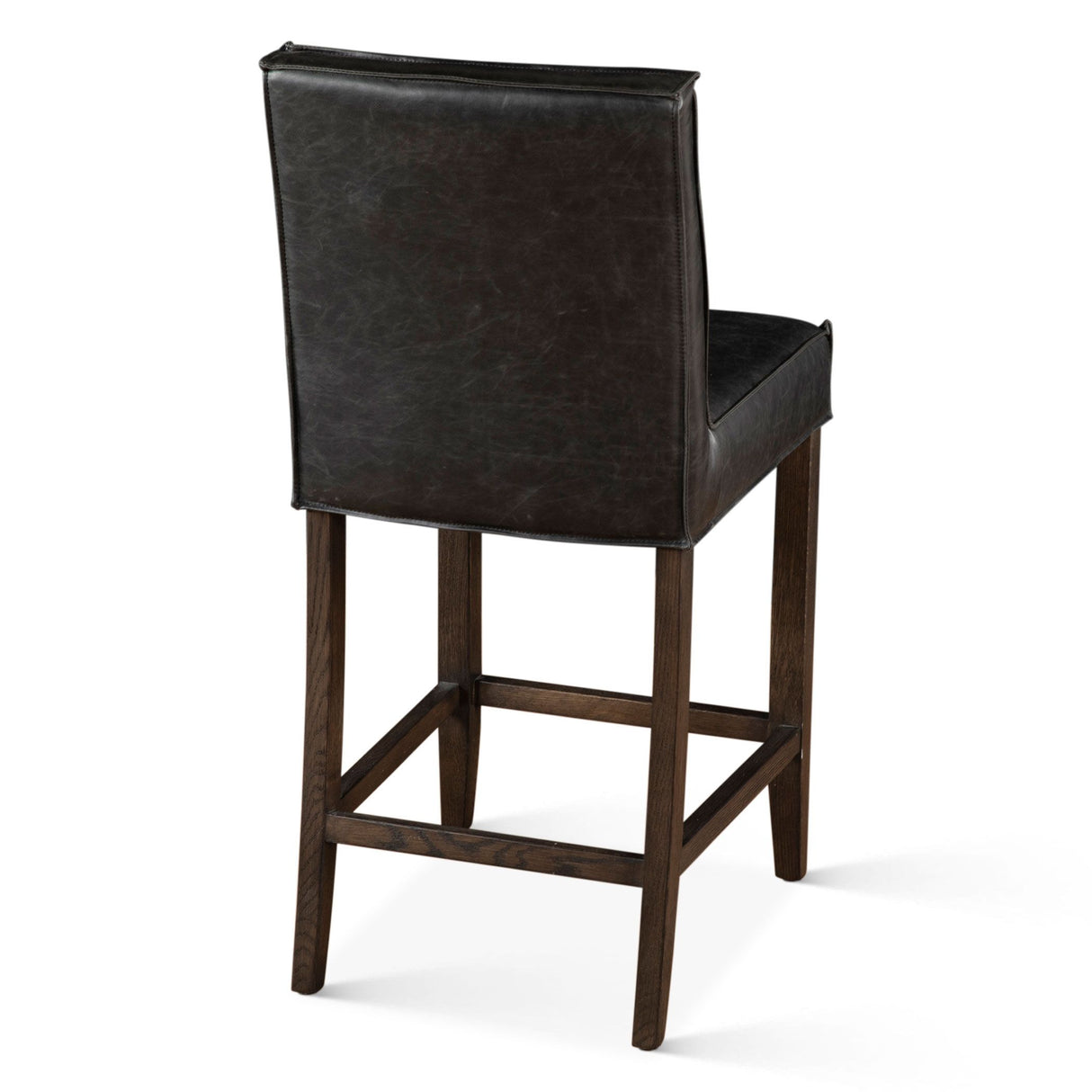 Madison Counter Chair in Black Leather with Dark Legs from Home Trends & Design - Luna Furniture