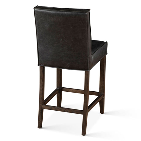 Madison Counter Chair in Black Leather with Dark Legs from Home Trends & Design - Luna Furniture