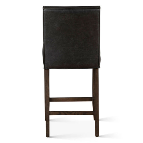 Madison Counter Chair in Black Leather with Dark Legs from Home Trends & Design - Luna Furniture
