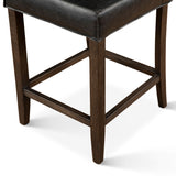 Madison Counter Chair in Black Leather with Dark Legs from Home Trends & Design - Luna Furniture