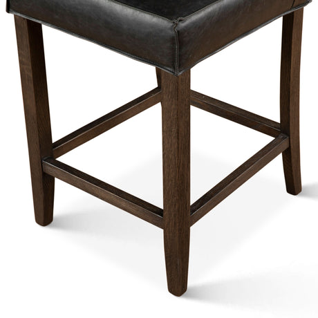 Madison Counter Chair in Black Leather with Dark Legs from Home Trends & Design - Luna Furniture