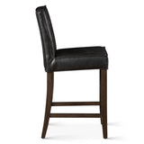 Madison Counter Chair in Black Leather with Dark Legs from Home Trends & Design - Luna Furniture