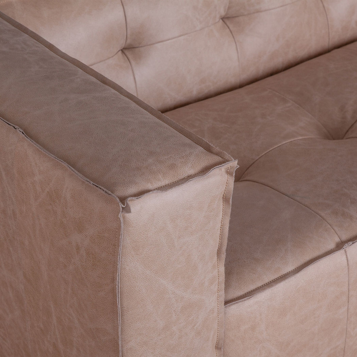 Milano 106" Sofa in Vintage Cream Top Grain Leather from Home Trends & Design - Luna Furniture